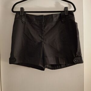 White House Black Market Women's Black Bermuda Cuffed Shorts